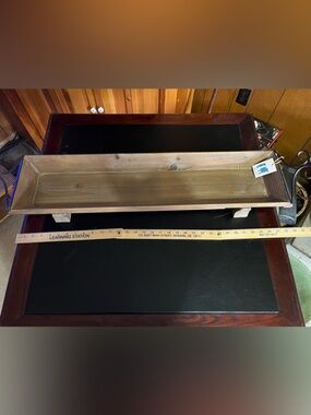 Wooden Rectangular Centerpiece Tray in Natural Brown